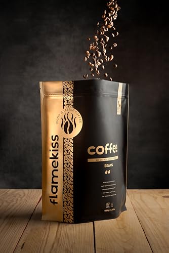 Flamekiss Kaffeebohnen 1 kg – Hochwertige, handwerklich über Holzfeuer geröstete Arabica- und Robusta-Espressobohnen für ein reichhaltiges, aromatisches Kaffeeerlebnis aus ganzen Bohnen