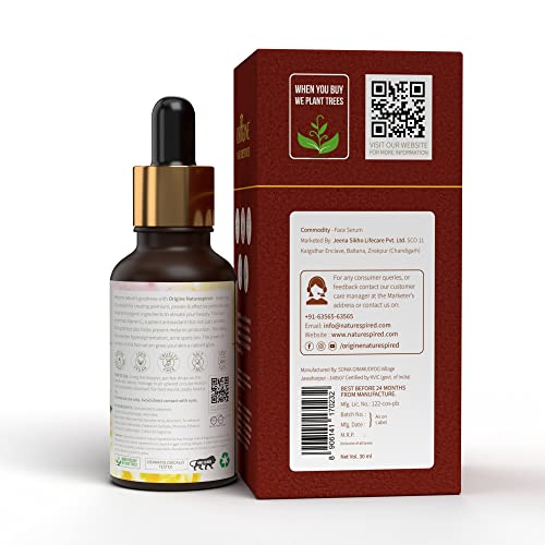 Image of Vitamin C Face Serum to Reduce Dark Spots & Wrinkles | Natural Serum For Glowing Face | Naturally Blended With Lemon, Turmeric, And Aloe Vera | Vitamin C Booster Serum, 30ml