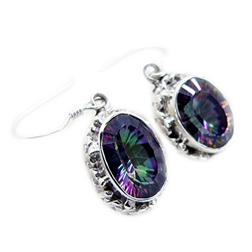 Boucles d'oreilles fait main en argent et quartz pour offrir