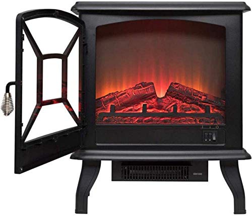 Tragbare Elektroherd Heizung Kamin Elektrisches Feuer mit realistischem Holzofen 3D-Effekt und 2 Wärmeeinstellungen - Tragbare freistehende