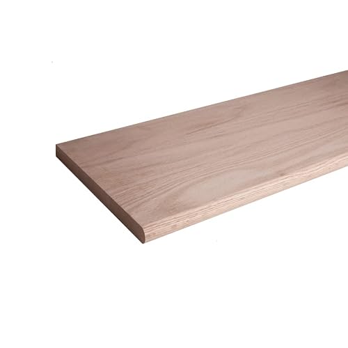 Red Oak 8070-36 inch Bullnosed Wood Tread for Stair Remodel