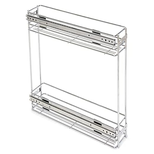 EMUCA - Botellero Extraible de Cocina, botellero de Acero de 2 Alturas, para Mueble bajo de Ancho Interior 115mm