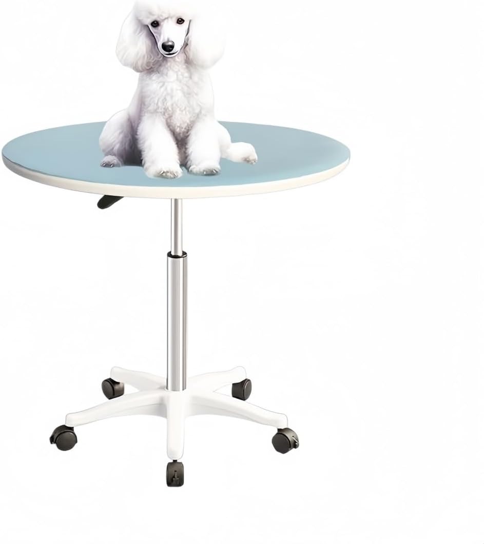 Pet Grooming Table, Elevating, 360° Rotation, Height 21.7 - 31.5 inches (55 - 80 cm), Anti-slip, Waterproof, Wooden Top, Stainless Steel Frame, For Dogs, Cats, Home Use, Professional, Moving