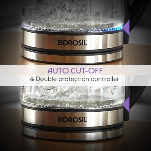 Tetera eléctrica de vidrio Borosil Crystal 1.2L miniatura 6