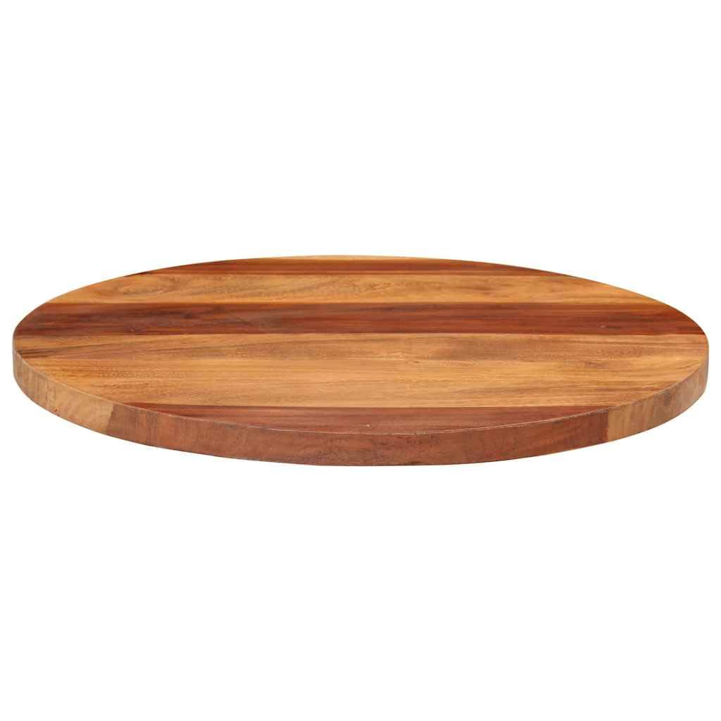 Piano in legno massiccio di acacia, rotondo, 50 cm, diametro 25-27 mm, spessore con finitura marrone miele, per soggiorno e bar, fascino rustico, durevole e facile da pulire
