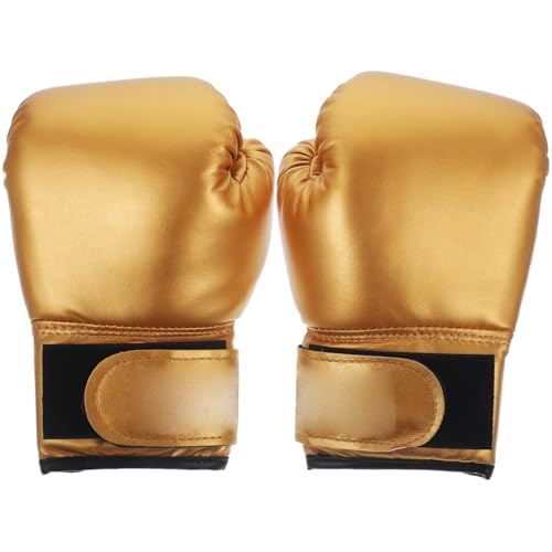 Garneck Kids Boxing Gloves Training Gloves Training Mitts PU Leather Sponge Filled for Toddler and Youth Golden