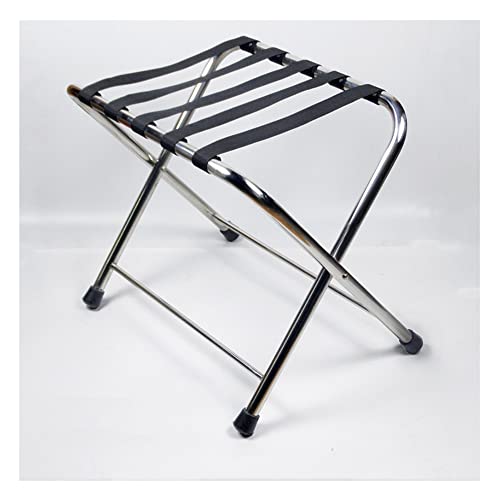 bingomiynhg Portaequipajes Plegable, Soporte para Maletas De Metal Cromado Perchero Multifuncional De Pie con Respaldo para Hotel Y Apartamento (Color: Plata, Tamaño: 60x42x50cm) (Plata 70x55x