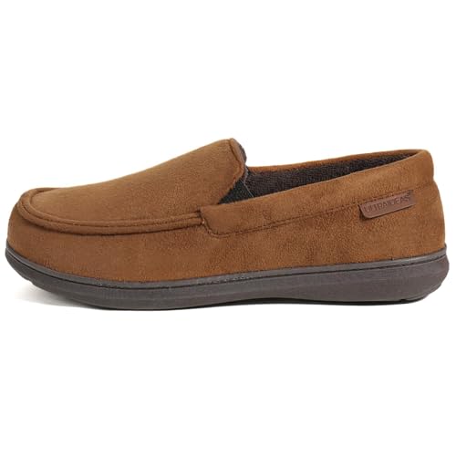 Image of ULTRAIDEAS Men's Moc-Toe Slippers Loafer House Shoes Indoor Outdoor Memory Foam with Breathable&Warm Knit Upper