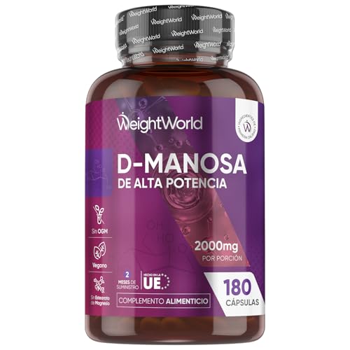 D Manosa 2000mg - 180 Cápsulas para 2 Meses de Suministro - Suplemento de Origen Natural - Sin OGM ni Aditivos Añadidos - Apto para Veganos, Sin Esterato de Magnesio