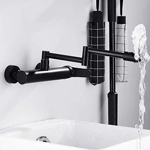 Robinet mural extensible et pliable en laiton mitigeur noir encastré pour balcon - 3