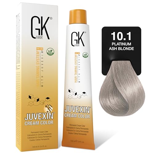 GK HAIR Global Keratin Professional Hair Color Cream Tube (3.4 Fl Oz/100ml) Nourishing & Cleansing Colors for Styling High Performance Long Lasting Permanent Natural Toner Dye