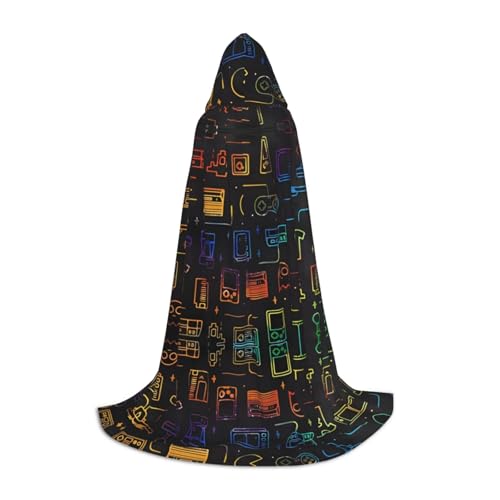 Capa con capucha para fiesta de máscaras y disfraces inspirados en videojuegos