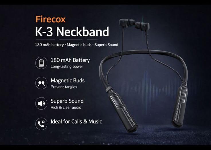 Neck Band | 200Hrs | 180 mAh | Wireless Earphones, Bluetooth Neckband, Bluetooth Earphones Wireless, Neckbands - Image 4