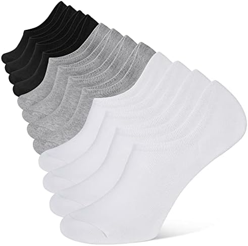 YOJOOM Mens No Show Trainer Socks 6-9/9-12 Invisible Socks for Men Low Cut Socks Non-Slip Silicone Stripes Mens Trainer Socks
