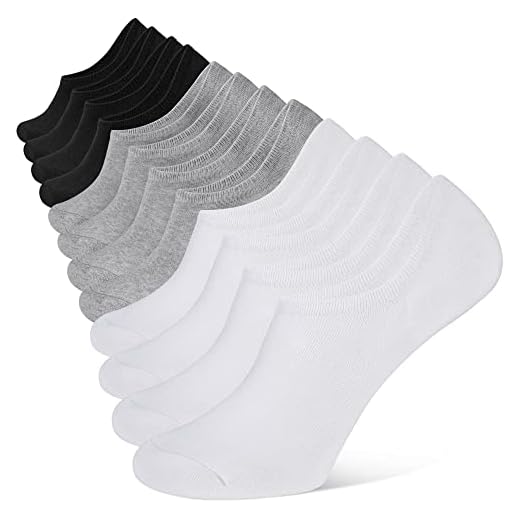 YOJOOM Calcetines Cortos Hombre Invisibles Respirable Calcetines tobilleros Algodón Silicona Antideslizantes (43-46, Color mixto)