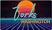 Forks Washington 2 X 1.25-Inch Vinyl Decal Stiker Retro Neon Design