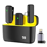 Yayabb Wireless Lavalier Microphone,Lavalier Microphone for iPhone iPad Android with Charging Case,Mini Microphone with Noise Reduction,iPhone Microphone for Video Recording
