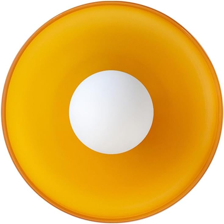 LLXDFUU Nordic Glass Warm Wall Lamp Simple Round Flush Wall Mount Lighting Fixture With Milk White Glass Shade Wall Sconce Interior Decor Wall Sconce Creative Wall Light For Bedroom Living Room