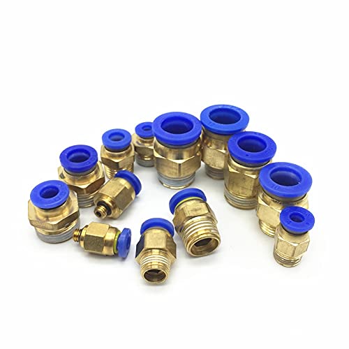 Set di raccordi rapidi a innesto pneumatico, 10 pezzi, per raccordi pneumatici serie PC da 4/6/8/10 mm (Pc12-02)