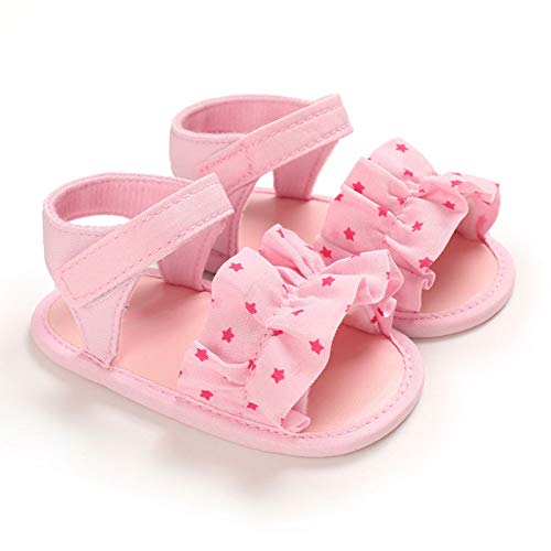 Girls Toddler Rubber Walking Boys Shoes First Non-Slip Baby Kids Sandals Star Baby Shoes Sandal Boys (Pink, 6-12 Months)4