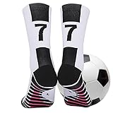 Custom Team Nummer Crew Socken, Herren Fußballsocken Sternnummer Fußball | Outdoor Sport Laufen Radfahren schnell trocknend atmungsaktiv Mode Parkour Socken