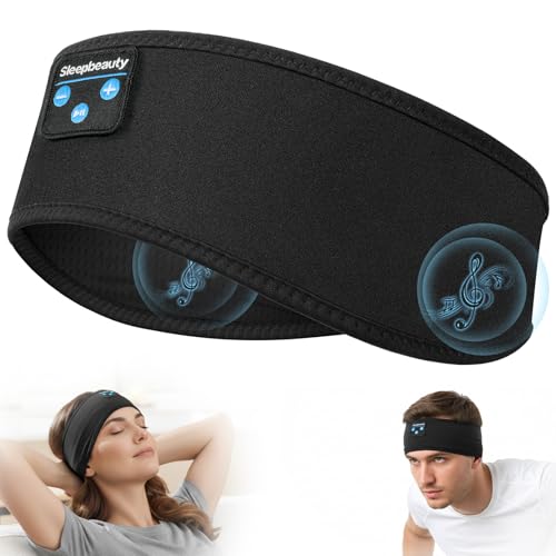 Sleep Headphone Bluetooth 5.4 Headband, Wireless Earphones Sweat Resistant with Ultra-Thin HD Stereo Speakers, Soft & Breathable Headband for Side Sleepers, Workout, Meditation, Travel