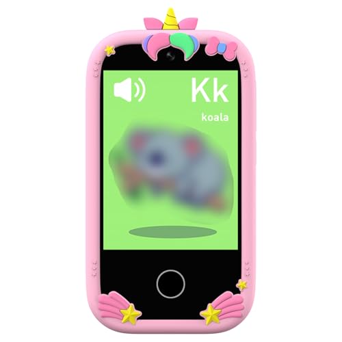 GOWENIC タッチスクリーン付きのキッズスマートフォン、MP3/MP4プレーヤーを備えた2.8インチのタッチスクリーン幼児携帯電話、30W Pカメラ、18の教育ゲーム、32GBメモリ、240*320画面解像度 (ピンク)