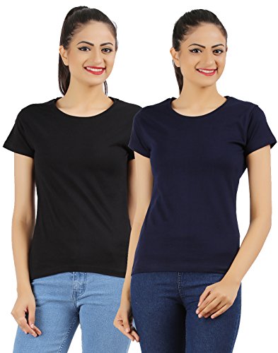 Image of Ap'pulse Women's Combo Regular Fit T Shirt (Pack Of 2)
