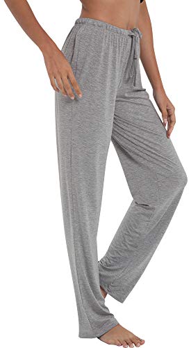 Gys Soft Pajama Pants For Women Comfy Bamboo Lounge Sleep Pants Casual Elastic Pj Bottoms Drawstring Sleepwear, Heather Grey, Large #TOP2