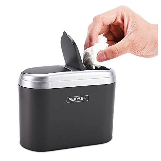Accmor Car Trash Can, 0.8L Mini Auto Car Vehicle Garbage Dust with Double Cover, Trash Rubbish Can(Silver)