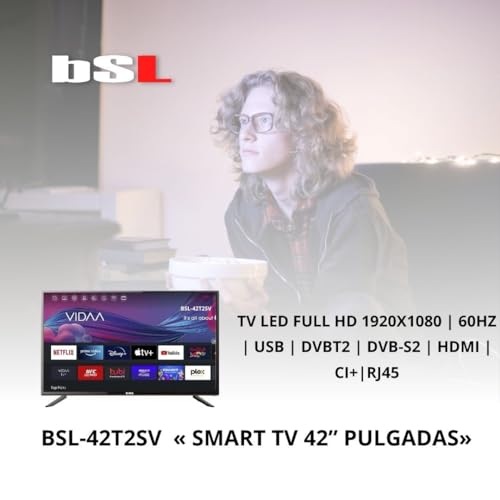BSL-42T2SV VIDAA Smart TV, 106,7 cm (42 Zoll) | WiFi | RJ45 | Full HD Auflösung 1920 x 1080p | USB | DVBT2/S2/C | kompatibel mit Youtube, Netflix, Disney +, Dazn, Prime | HDMI – Bild 5