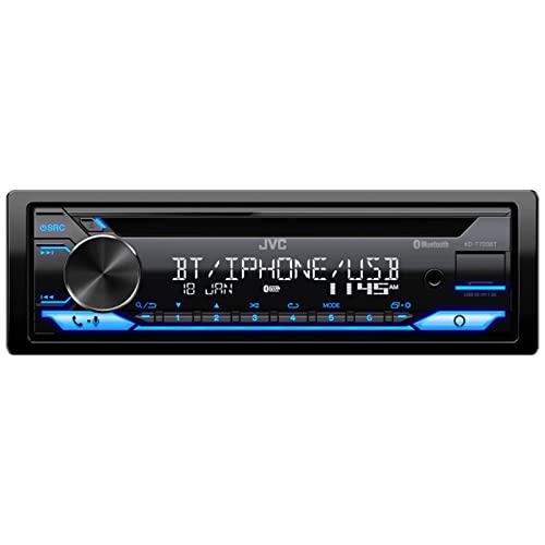 Image of Single DIN AM /FM Radio Bluetooth CD Player Receiver, Cover, 4x 6.5 inch 180 Watt 2-Way Marine Speakers (Charcoal), Satellite Radio Tuner Kit, White Long Range Radio Antenna, Wire