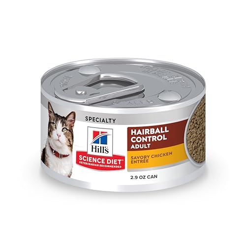 Hill's Science Diet Adult 1-6 Hairball Control Wet Cat Food, Chicken, 2.9 oz. Cans, 24-Pack