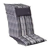  Cojín para silla de jardín (120 x 50 cm) Sylt de Homeoutfit24, respaldo alto con reposacabezas extraíble