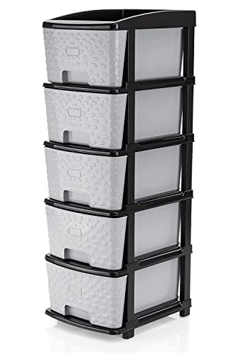 Image of Sweese 5-XL Drawer Multipurpose Drawer Plastic Modular Chest Storage Organizer Home, Office, Parlor, School, Doctors, Home and Kids(Dimension-30cmx38cmx97.30cm) (5XL)