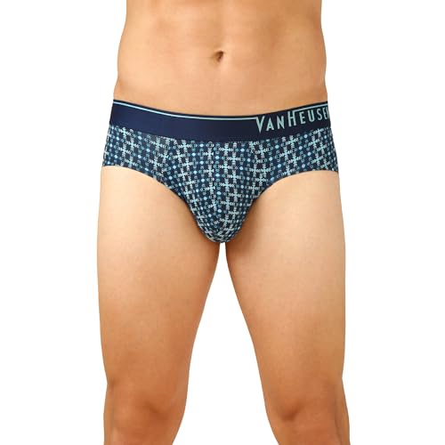 Image of Van Heusen Men Regular Fit 4 Way Stretch Body Defining Fit Allover Print Briefs - Available in Pack of 1 & 2