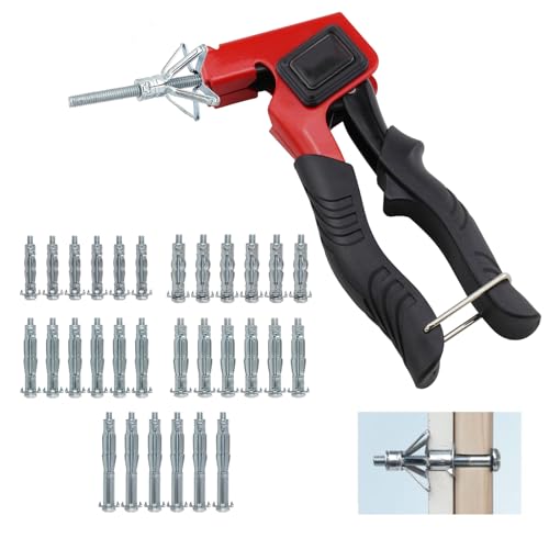 Herramienta de Fijación de Anclaje de Pared, Juego de Tacos para Cavidades, mit 30 Tacos Metálicos de Cavidad M4/M5/M6 con Tornillos, Adecuado para Paredes Huecas, Placas de yeso