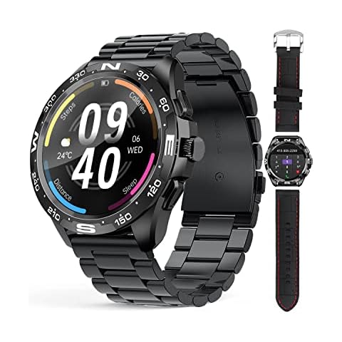 FMK Smart Watch Fitness Full Touch Screen Watch for Men, Call Dial and Text Notification Smart Watch with 24h Heart Rate Blood Pressure Sleep Monitor, IP67 Waterproof Pedometer for iOS Android Cover