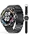 Produktbild FMK Smart Watch Fitness Full Touch Screen Trackers for Men, Fast Bluetooth Voice Chat with 24h Heart Rate Blood Pressure Sleep Monitor, IP67 Waterproof Pedometer for iOS Android