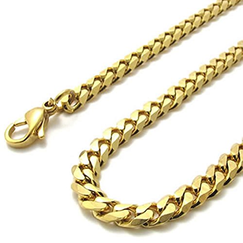 Collier chaîne homme acier or 8mm bijou maillons résistants pour look moderne