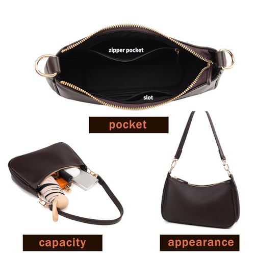 Image of Shoulder Bag for Women with 2 Removable Straps and Zipper Closure Crossbody Bags Clutch Tote HandBags Purses | with 2 Removable Straps