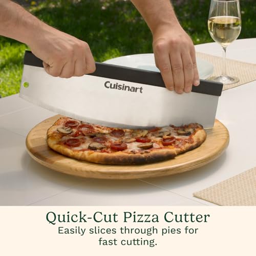 Cuisinart 3 Piece Deluxe Pizza Grilling Pack, 14” Round Pizza Stone for Oven and Grill, Includes Cutter and Foldable Stainless Steel Peel, Complete Set to Build Your Own Pizzas at Home - image 4