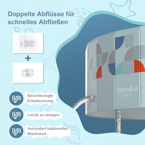 XUDREZ Faltbarer Pool Für Familiengarten Installationsfreier Nicht Aufblasbarer Pool PVC Druckfeste Platte Hoher Dichte Segregation Dünnwandiger Pool Geeignet Für Familiepool, Haustierpool,160cm