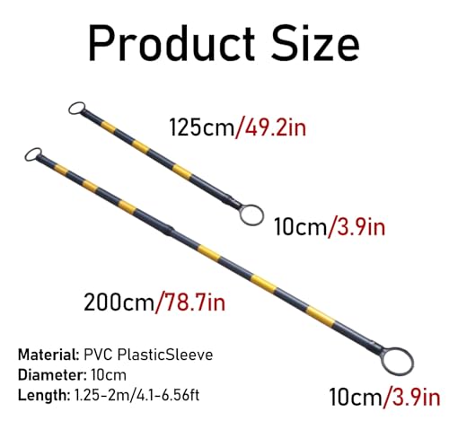 ERRULAN Retractable Traffic Cone Bar, Flexible Plastic Cones Connectors with Round Ring, Temporary Crowd Control System for Loading Docks/Traffic Control Barriers(3 pcs)