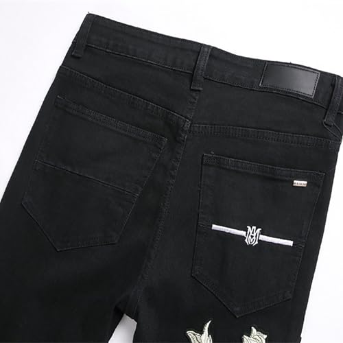 Men's Jeans, Men's Slim-fit Stretch Denim Jeans Featuring a Ripped Stretch Regular Pants4