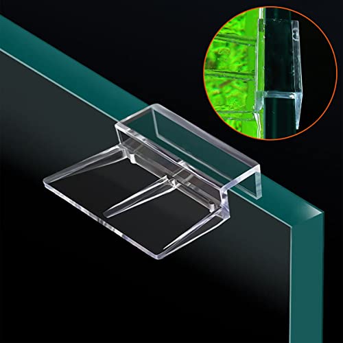 SHULLIN Pack of 8 Support Holder Glass Cover Clips Glass Cover Clips Glass Cover Universal Holders Aquarium Cover Holder for Rimless Aquariums (Transparent) (8 mm) - Image 3