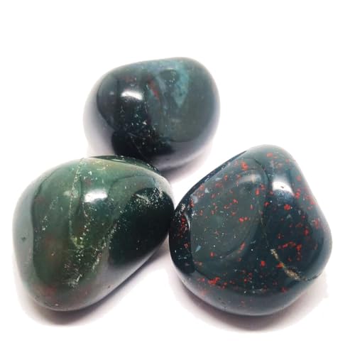 Image of Crystal Bloodstone Tumble Stone | 50 gm Tumbled Gemstones | Reiki Healing Stones | Home Decor Pebbles | Aquarium Gravel | Garden & Table Decor