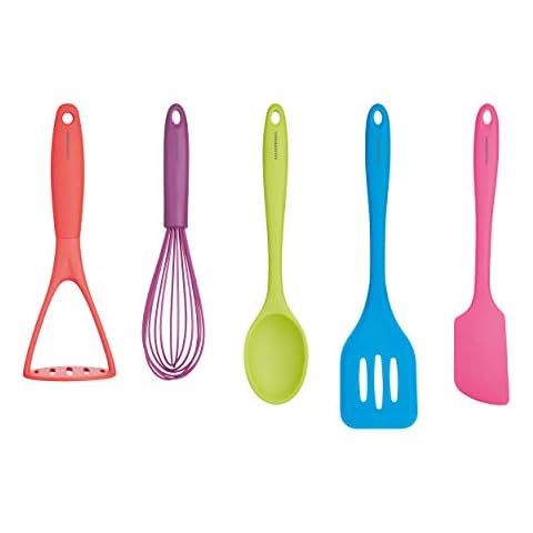 Colourworks 5-Piece Silicone Kitchen Utensils Set Cover
