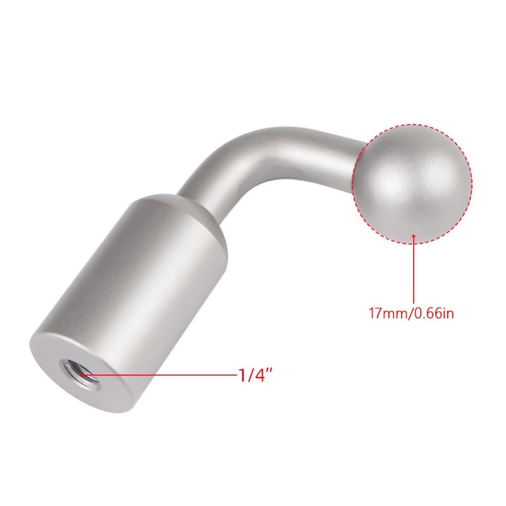 17 mm runder Kopfadapter für Handy, Tablet, Navigatoren, Halterung, 1/4 Zoll Gewinde auf 17 mm Kugelkopf-Stativhalterung