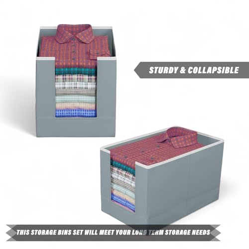 Image of Clothes Organizer Non-Woven Fabric for Wardrobe /Foldable Cupboard Storage Boxes /Rectangular Almirah Organizers for Shirts /Pants /T-Shirts /Dress /Jeans (SHIRT-COVER 004)